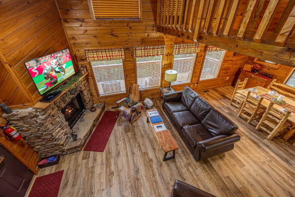 Loft from view at Cabin On The Hill, a 1 bedroom cabin rental located in Pigeon Forge
