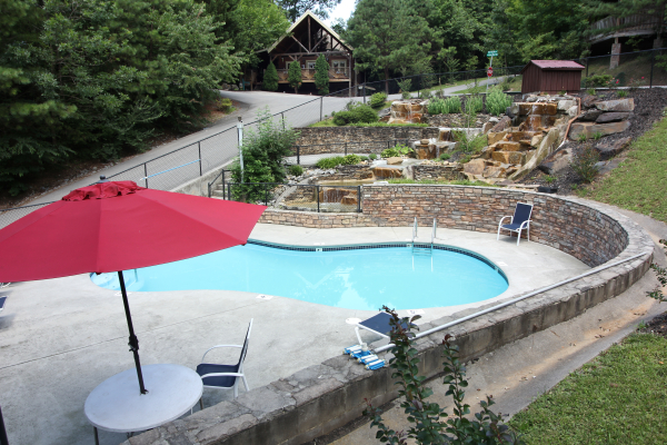 Mountain Shadows Resort pool for guests at Precious View, a 1 bedroom cabin rental located in Gatlinburg