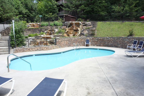 Resort pool access for guests at Precious View, a 1 bedroom cabin rental located in Gatlinburg