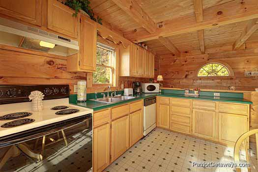 Kitchen area at Sunset Vista View, a 1 bedroom cabin rental located in Pigeon Forge