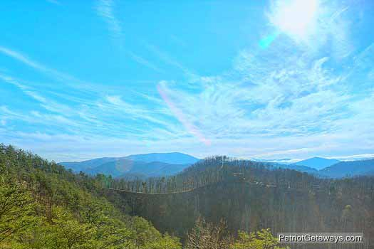 Mountain views at Sunset Vista View, a 1 bedroom cabin rental located in Pigeon Forge