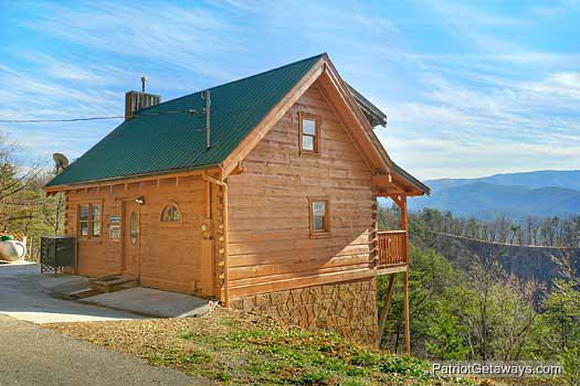 Rear exterior view at Sunset Vista View, a 1 bedroom cabin rental located in Pigeon Forge