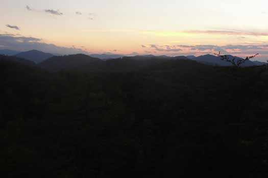 Sunset mountain view at Sunset Vista View, a 1 bedroom cabin rental located in Pigeon Forge