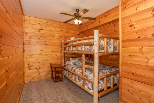 Bunk beds at The Cowboy Way, a 4 bedroom cabin rental located in Pigeon Forge 