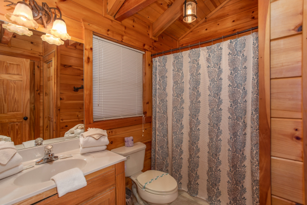 Bathroom in the loft at The Cowboy Way, a 4 bedroom cabin rental located in Pigeon Forge