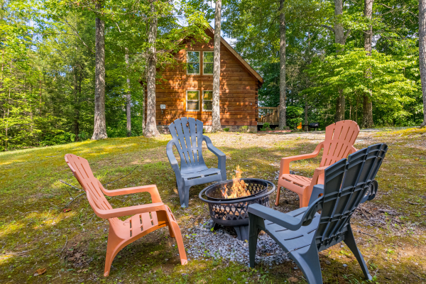 Firepit at Cloud 9, a 1 bedroom cabin rental located in Pigeon Forge