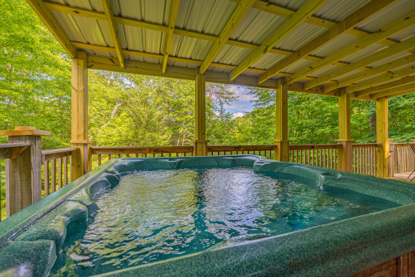 Close up of hot tub at Cloud 9, a 1 bedroom cabin rental located in Pigeon Forge