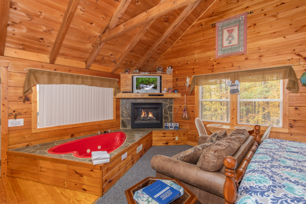 Studio style cabin called Love Me Tender, a 1 bedroom cabin rental located in Pigeon Forge