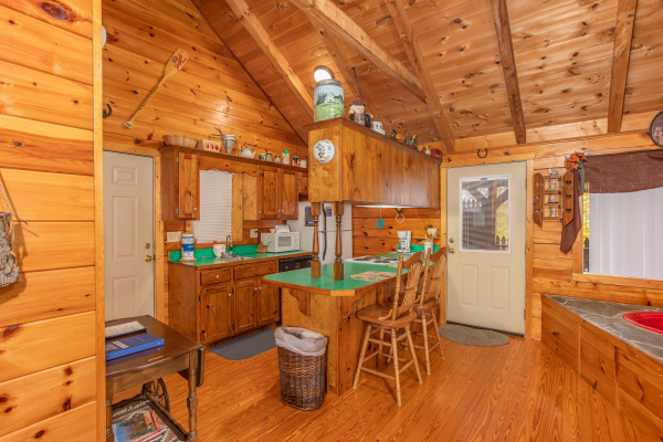 Open concept studio cabin All Shook Up, a 1 bedroom cabin rental located in Pigeon Forge