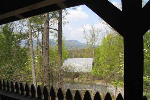 View from the deck at All Shook Up, a 1 bedroom cabin rental located in Pigeon Forge