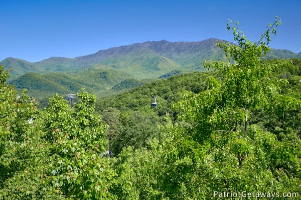 Great Smoky Mountains seen from Chalet Mignon, an 8-bedroom cabin rental located in Gatlinburg