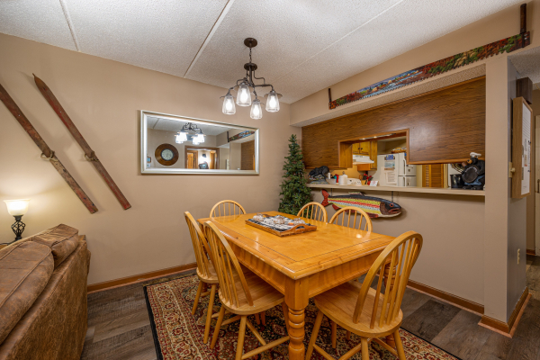 Dining table at High Alpine #204, a 2 bedroom cabin rental located in Gatlinburg