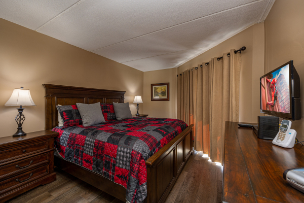 Master bedroom at High Alpine #204, a 2 bedroom cabin rental located in Gatlinburg