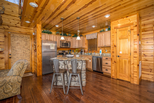 Kitchen at Gone To Therapy, a 2 bedroom cabin rental located in Gatlinburg