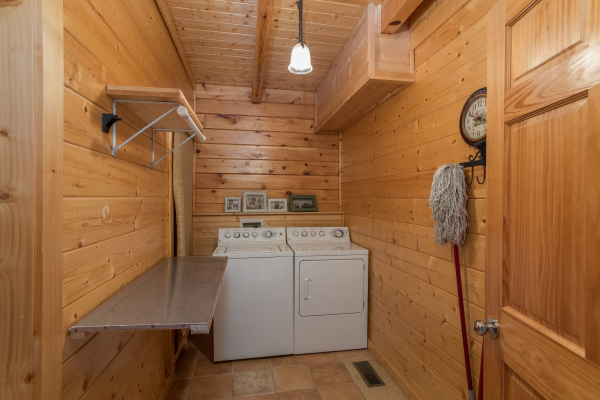 Laundry room at Laid Back, a 2 bedroom cabin rental located in Pigeon Forge