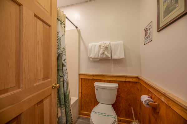 Bathroom with a tub and shower at Southern Charm, a 2 bedroom cabin rental located in Pigeon Forge