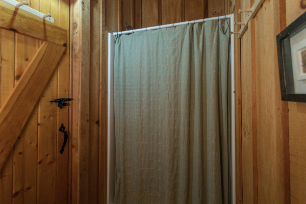 Bathroom with a shower at Blue Mountain Views, a 1 bedroom cabin rental located in  Pigeon Forge