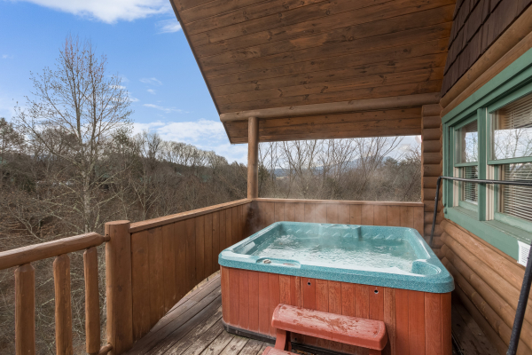 Hot tub at Hanky Panky, a 1-bedroom cabin rental located in Pigeon Forge
