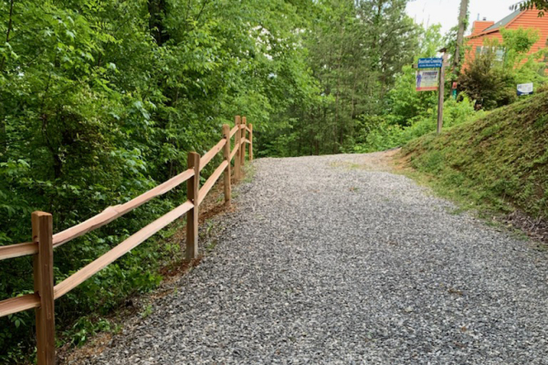 Driveway at Bearfoot Crossing, a 1 bedroom cabin rental located in Pigeon Forge