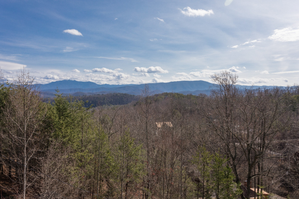 Panoramic mountain views at A Postcard View, a 1 bedroom cabin rental located in Pigeon Forge