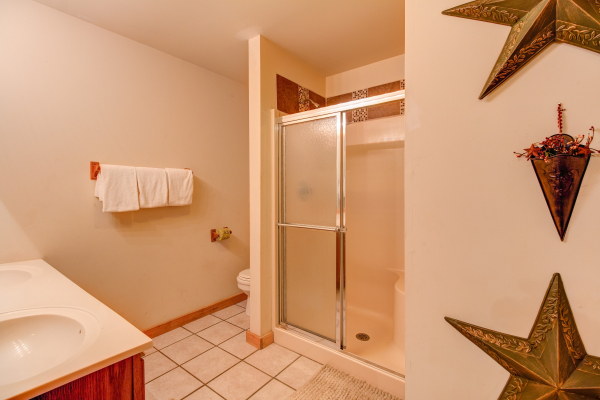 Bathroom with a shower at Just for Fun, a 4 bedroom cabin rental located in Pigeon Forge