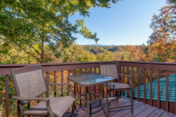 Dining table at Hawk's Nest, a 1 bedroom cabin rental located in Pigeon Forge