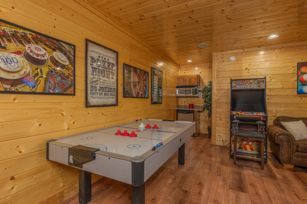 Air Hockey at Grand Timber Lodge, a 5-bedroom cabin rental located in Pigeon Forge