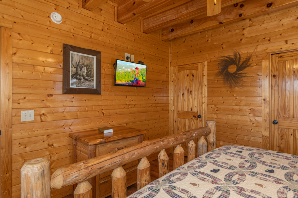 Bedroom amenities  at Grand Timber Lodge, a 5-bedroom cabin rental located in Pigeon Forge