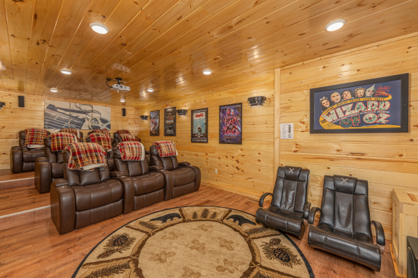 Theater at Grand Timber Lodge, a 5-bedroom cabin rental located in Pigeon Forge