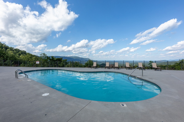 Pool access for guests at Grand Timber Lodge, a 5 bedroom cabin rental located in Pigeon Forge