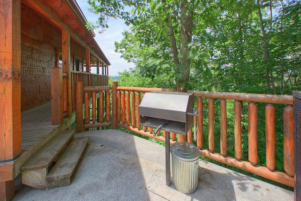 Grill on the patio at Pigeon Forge View, a 6 bedroom cabin rental located in Pigeon Forge