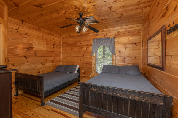 Double beds at Pigeon Forge View, a 6 bedroom cabin rental located in Pigeon Forge