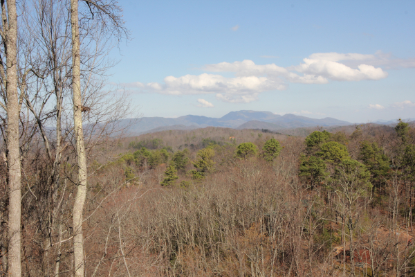 Winter mountain view at Makin' Honey, a 1 bedroom cabin rental located in Pigeon Forge