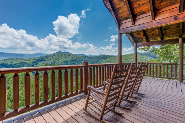 Rocking chairs and views at Endless View, a 4 bedroom cabin rental located in Pigeon Forge