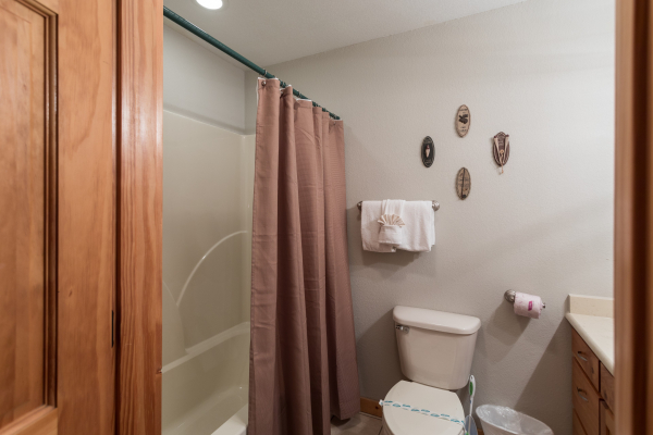 Bathroom with a tub and shower at Endless View, a 4 bedroom cabin rental located in Pigeon Forge