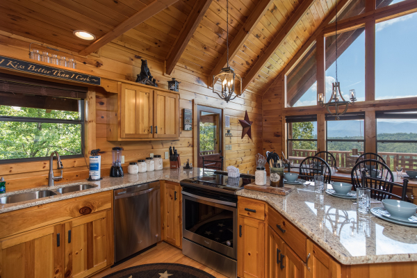 Kitchen with stainless appliances at Endless View, a 4 bedroom cabin rental located in Pigeon Forge