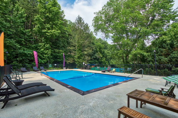 Pool for guests at Forever Country, a 3 bedroom cabin rental located in Pigeon Forge