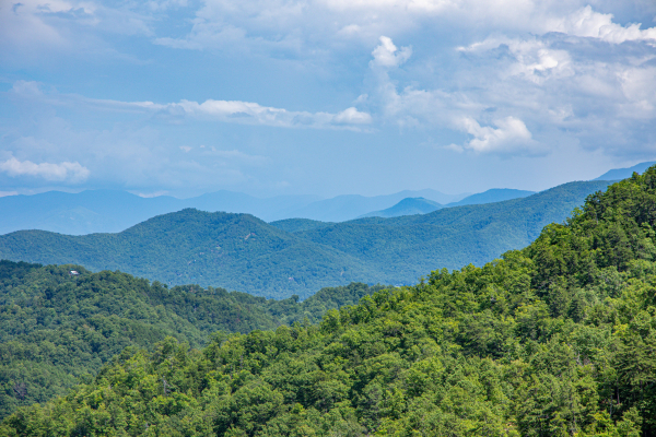 Mountain view from deck at Sky View, A 4 bedroom cabin rental in Pigeon Forge