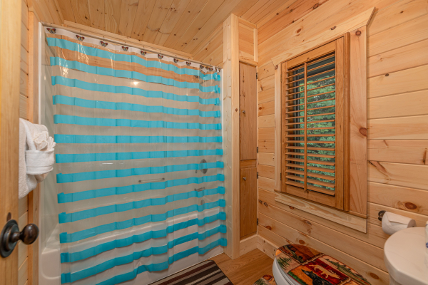 Shower at Sky View, A 4 bedroom cabin rental in Pigeon Forge