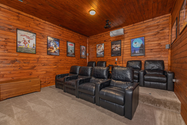 Theater room at Sky View, A 4 bedroom cabin rental in Pigeon Forge