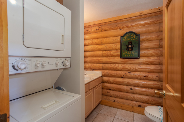 Stacked washer and dryer at Starry Starry Night #725, a 2 bedroom cabin rental located in Pigeon Forge