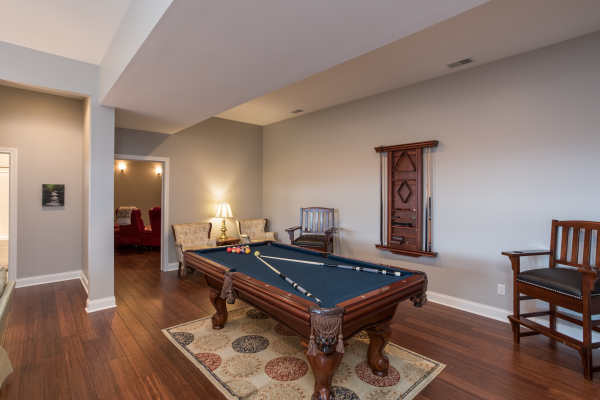 Pool table at Summit Glory, a 5 bedroom cabin rental located in Pigeon Forge