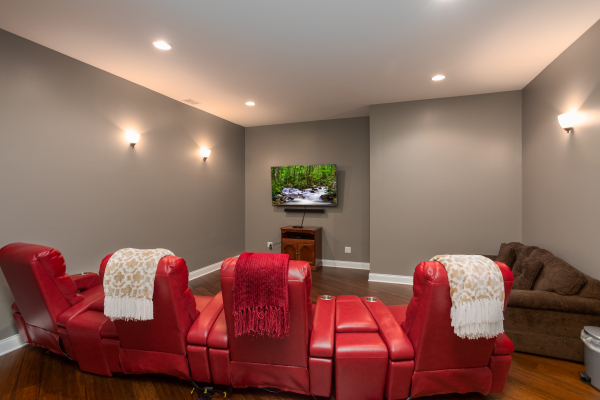Theater room at Summit Glory, a 5 bedroom cabin rental located in Pigeon Forge