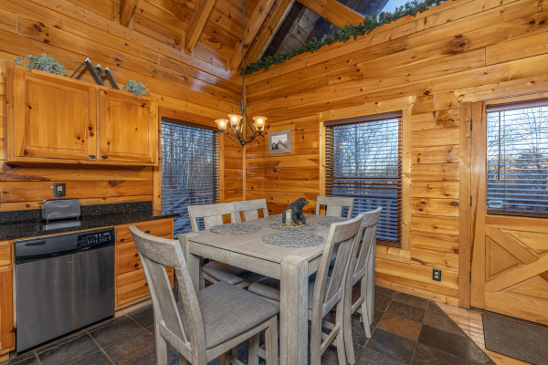 Dining table for six at A Bear on the Ridge, a 2 bedroom cabin rental located in Pigeon Forge