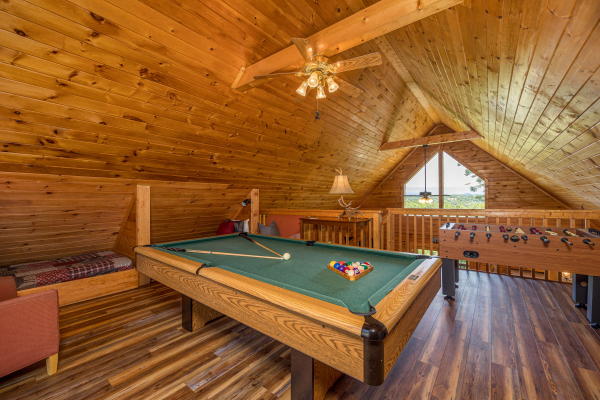 Pool table at Eagle's Bluff, a 2 bedroom cabin rental located in Douglas lake