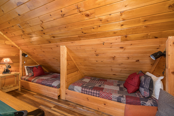 Kid's beds at Eagle's Bluff, a 2 bedroom cabin rental located in Douglas lake