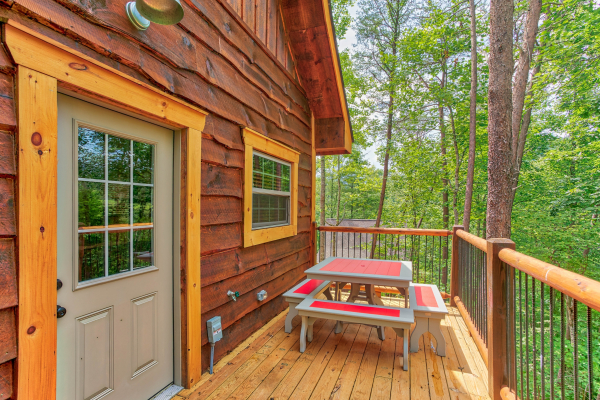 Dining table for four at Out on a Limb, a 1 bedroom cabin rental located in Gatlinburg