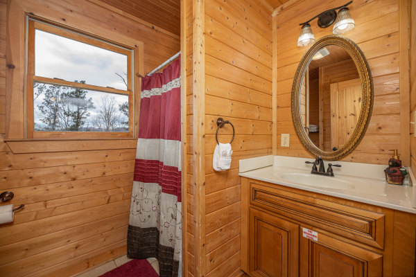 Bathroom with a shower stall at Cabin Life, a 2 bedroom cabin rental located in Pigeon Forge