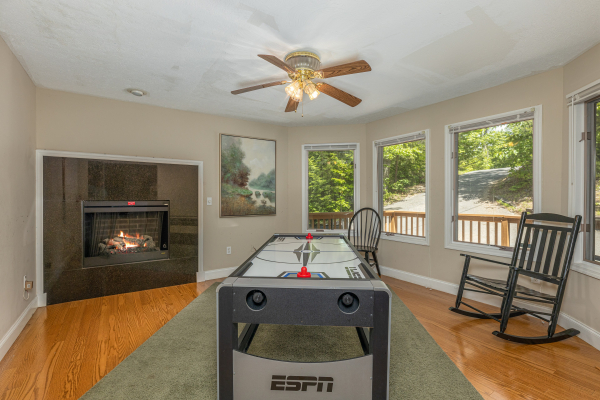 Air hockey at Into the Woods, a 3 bedroom cabin rental located in Pigeon Forge