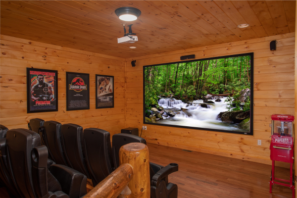 Theater room at Four Seasons Palace, a 5-bedroom cabin rental located in Pigeon Forge